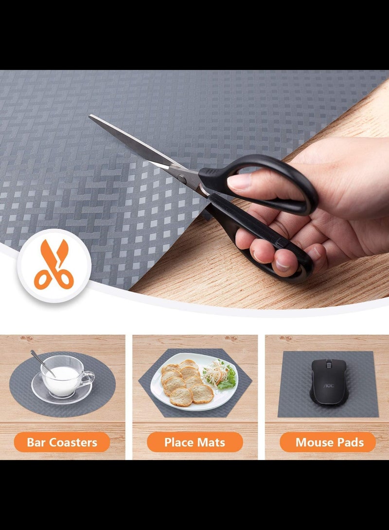 Drawer Liner for Kitchen,Shelf Liners for Kitchen Cabinets, Refrigerator Liners, Waterproof & Oil-Proof Kitchen Cupboard Liner, Plastic Drawer Mats, EVA Material Non Adhesive Fridge Liner for Shelves, Gray 30 x 150cm - Image 4