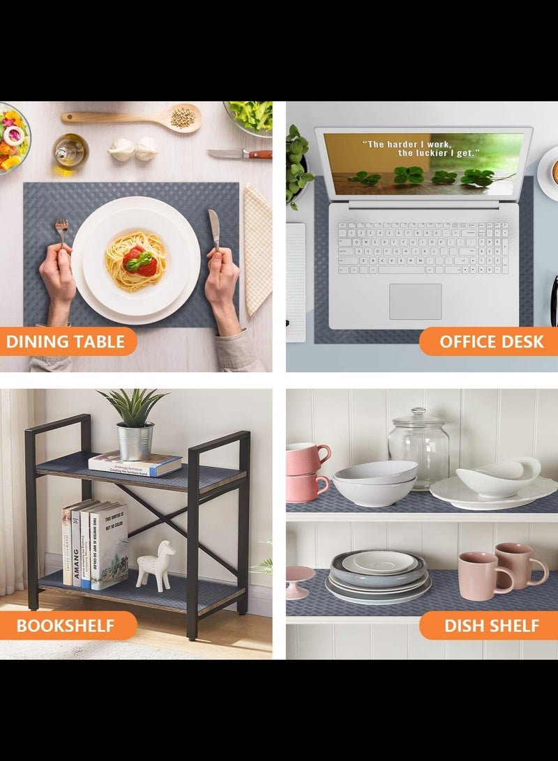 Drawer Liner for Kitchen,Shelf Liners for Kitchen Cabinets, Refrigerator Liners, Waterproof & Oil-Proof Kitchen Cupboard Liner, Plastic Drawer Mats, EVA Material Non Adhesive Fridge Liner for Shelves, Gray 30 x 150cm - Image 2
