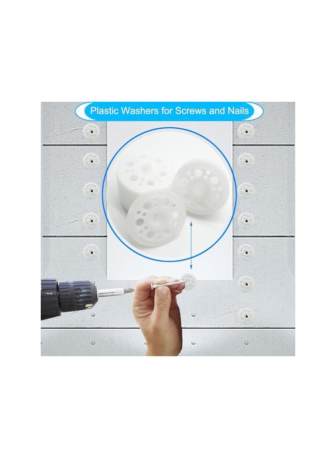 Generic 100 Pcs Plastic Washers, Load Spreading Polypropylene Washers for Fixing and Supporting Rigid Foam Insulation Foam Board Load Spreading for Screws Nail, Remove it Easily, Insulation (45 mm) - Image 4