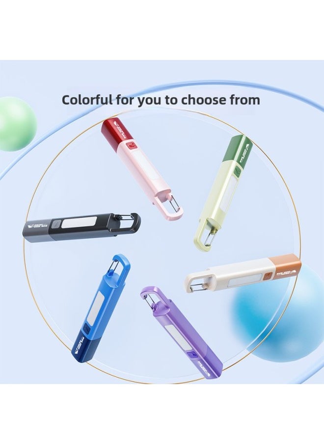 Smiling Shark Portable Mini High Brightness Colorful Flashlight Telescopic Zoom Camping Flashlight Three-gear Adjusting Flashlight-Color:5300 Fixed Focus Small Flashlight-purple Light [built-in Battery 400mah]