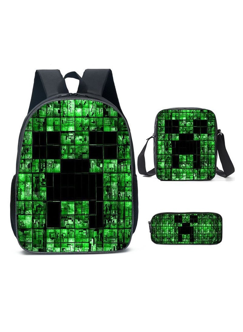 MINECRAFT My World Cartoon Student Backpack Three-piece Set 29*42*16cm  - Image 2