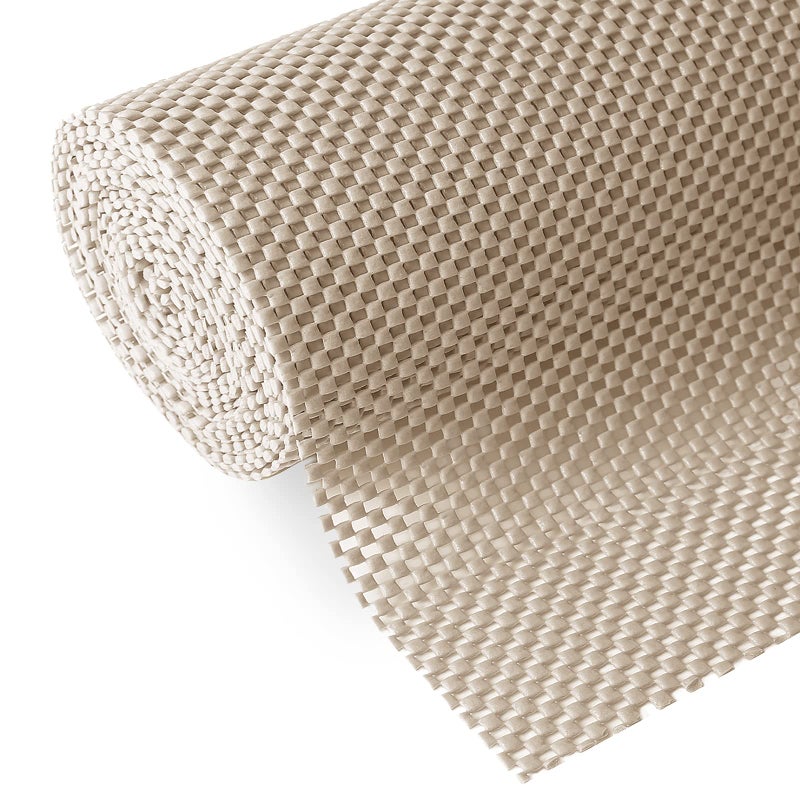 Shelf and Drawer Liner NonAdhesive Non Slip and Grip Durable Clean Pad Full Size 177 Inches x 20 Feet for Drawers Shelves Cabinets Storage Kitchen Desks Kitchenware Tableware Beige