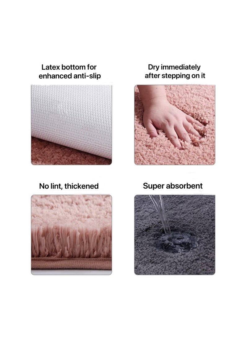 Ultra fine fiber bathroom floor mat with strong anti slip and water absorption properties, fast drying carpet mat suitable for living room, kitchen, bedroom, bathroom, balcony, home decoration (50 * 80cm), machine washable  - Image 3