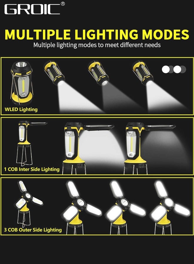 GROIC LED Work Light Rechargeable Camping Lantern Portable 1200mAh Tent Flashlight by USB Charging Charging Car Repair Household and Emergency Use - Image 2