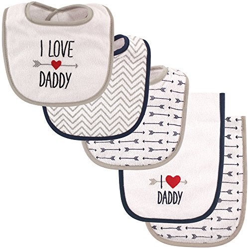 Luvable Friends Unisex Baby Bib and Burp Cloth Set, Boy Daddy, One Size - Image 3