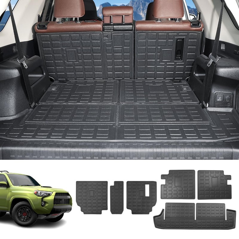 powoq Backrest Mat Compatible with 20102024 Toyota 4Runner 7Seat Cargo Mat TPE Material Trunk Liner Replacement for 20102024 Toyota 4Runner Accessories Cargo Mat2nd Backrest Mat3rd Backrest Mat