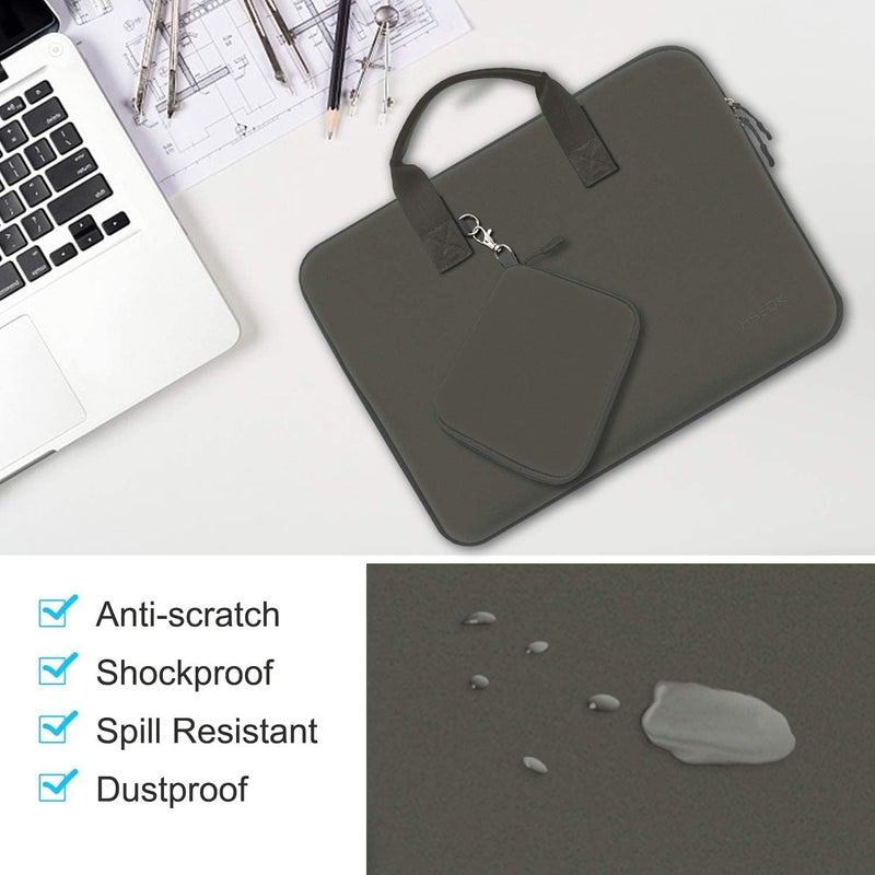 هسيوك حقيبة D02G01 مقاس 13-13.3 بوصة لـ MacBook Pro 14 بوصة M5/M4/M3/M2/M1 وجميع موديلات MacBook Air/Pro 13 بوصة، XPS 13/14، حقيبة كمبيوتر محمول مقاومة للماء مع حقيبة صغيرة - Image 4