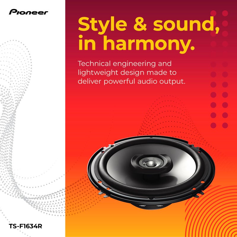 PIONEER F-Series TS-F1634R 6.5â€ 2-Way Speakers (Pair) â€“ 200W Max, Balanced Sound + Smooth Treble, Great Stock Replacement, High-Efficiency Speaker Designed for OEM Power - Image 3