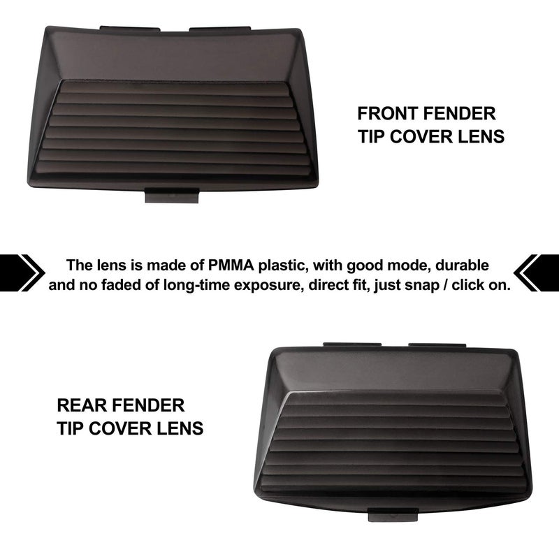 NTHREEAUTO Front Rear Fender Tips Mud Guards Covers w/LED Lights Compatible with Harley Ultra Classic Electra Glide FLHRI FLSTC(Smoked Lens) - Image 2