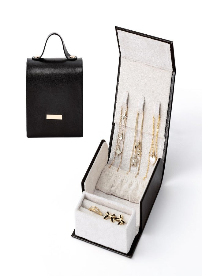 CASEGRACE Small Travel Jewelry Case,Portable Jewelry Travel Organizer Display Storage Box for Rings Earring Necklace Bracelet,Travel Essentials Jewelry Storage for Women Girls - Image 1