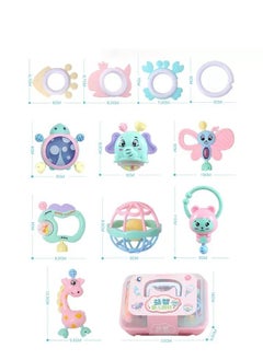 Hanayo 11-Piece Multi-Shaped Baby Rattle Toy Set With Storage Box  - Image 3