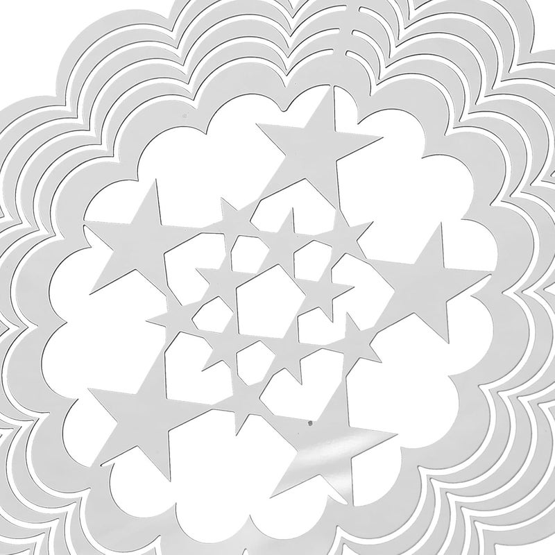 Lurrose 2pcs Stainless Steel 3D Quiet Wind Chimes Star Pendant for Outdoor Garden Yard and Balcony Hanging Decor - Image 3