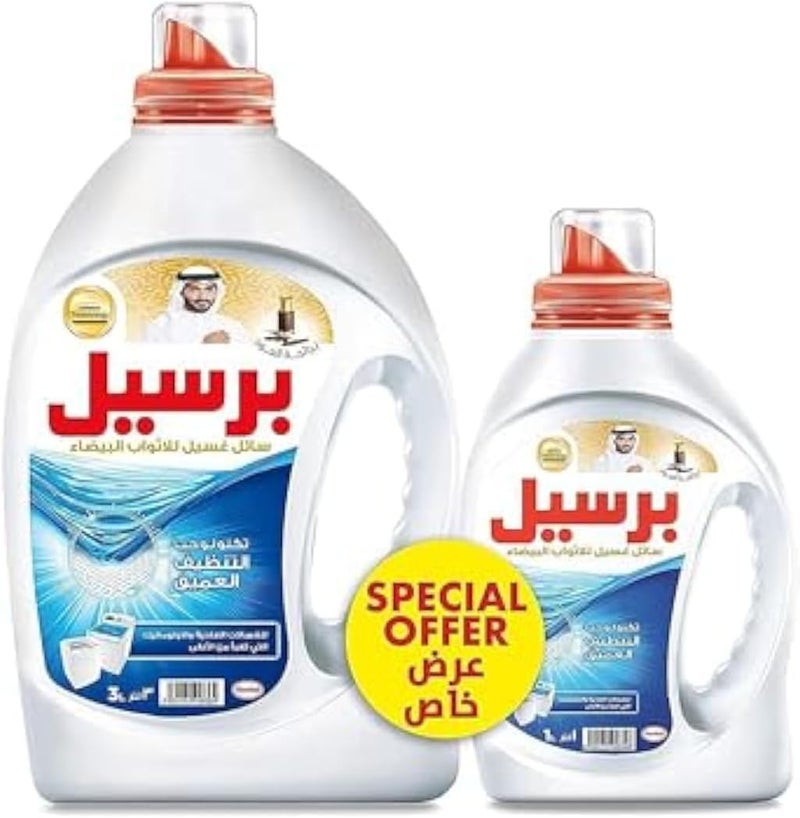 Liquid Detergent For White Clothes, 3L+ 1L - Image 1