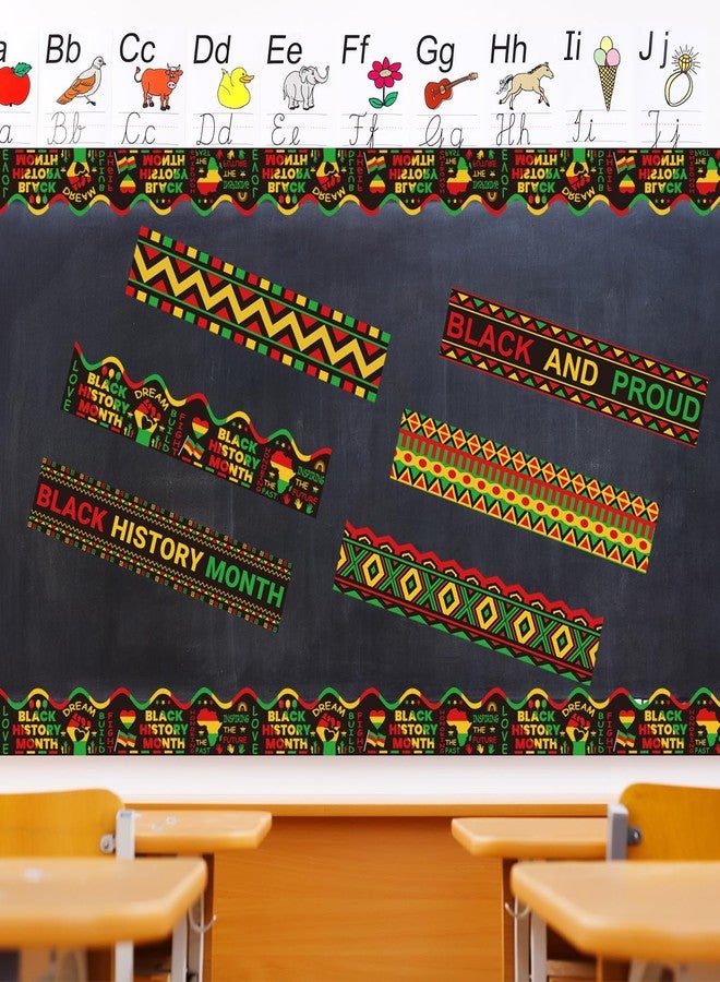 Joffetii 75Ft Black History Month Bulletin Board Borders, African American Inspirational Festival Borders Kente Classroom Chalkboard Borders Kwanzaa Juneteenth Party Decor for School Home Wall Door - Image 3