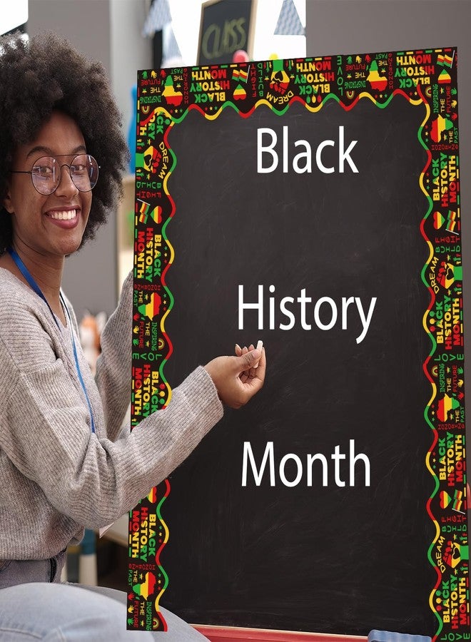 Joffetii 75Ft Black History Month Bulletin Board Borders, African American Inspirational Festival Borders Kente Classroom Chalkboard Borders Kwanzaa Juneteenth Party Decor for School Home Wall Door - Image 4