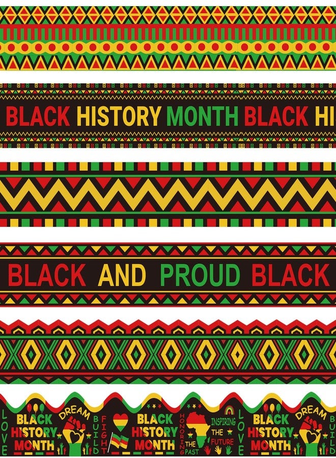 Joffetii 75Ft Black History Month Bulletin Board Borders, African American Inspirational Festival Borders Kente Classroom Chalkboard Borders Kwanzaa Juneteenth Party Decor for School Home Wall Door - Image 1