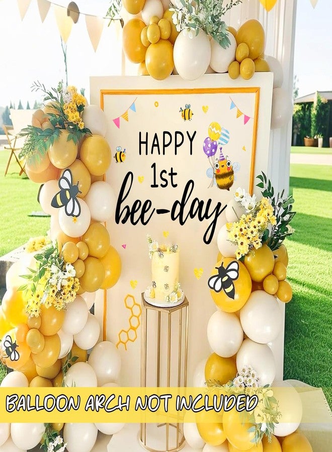 kokolap First Bee Birthday Party Decorations Signs for Backdrop Happy 1st Bee Day Party Decor Vinyl Stickers Bumble Bees Themed Balloon Arch Signs for Baby Shower Baby Girls Boys 1st Birthday Banner Supplies - Image 4