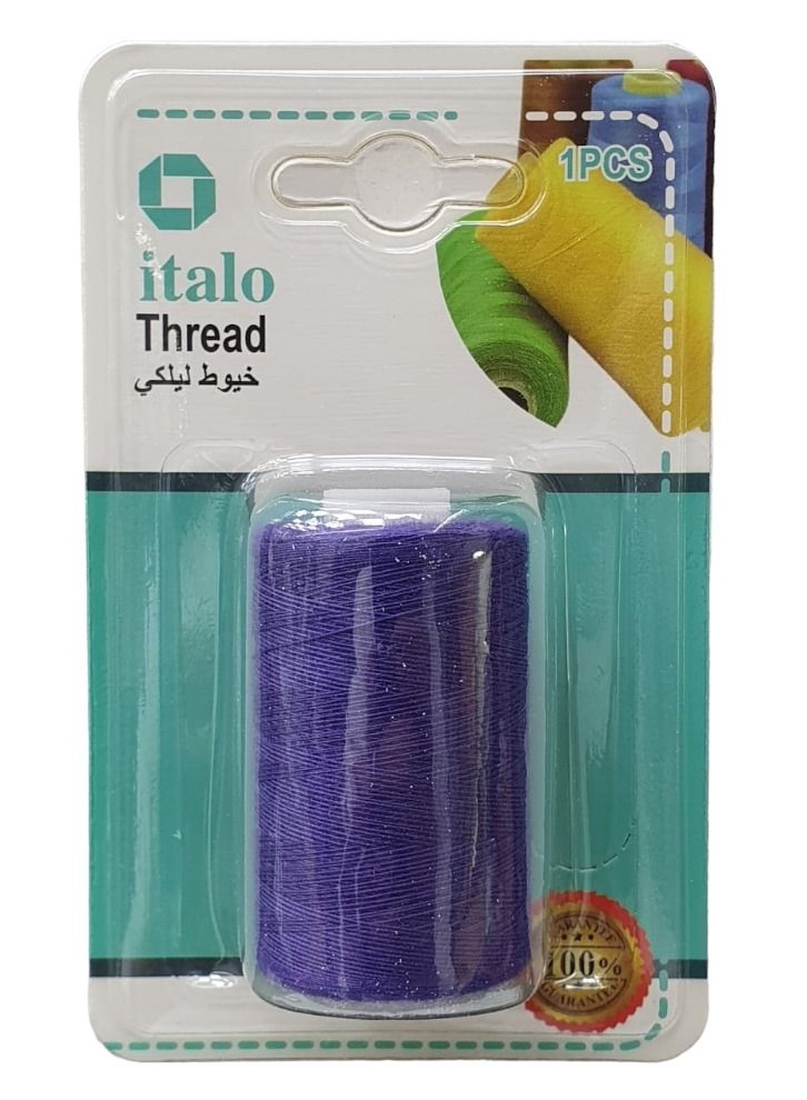 ITALO 500-Meter Spun Polyester Sewing Thread For General Sewing And Repair General Purpose Purple Colour - Image 1