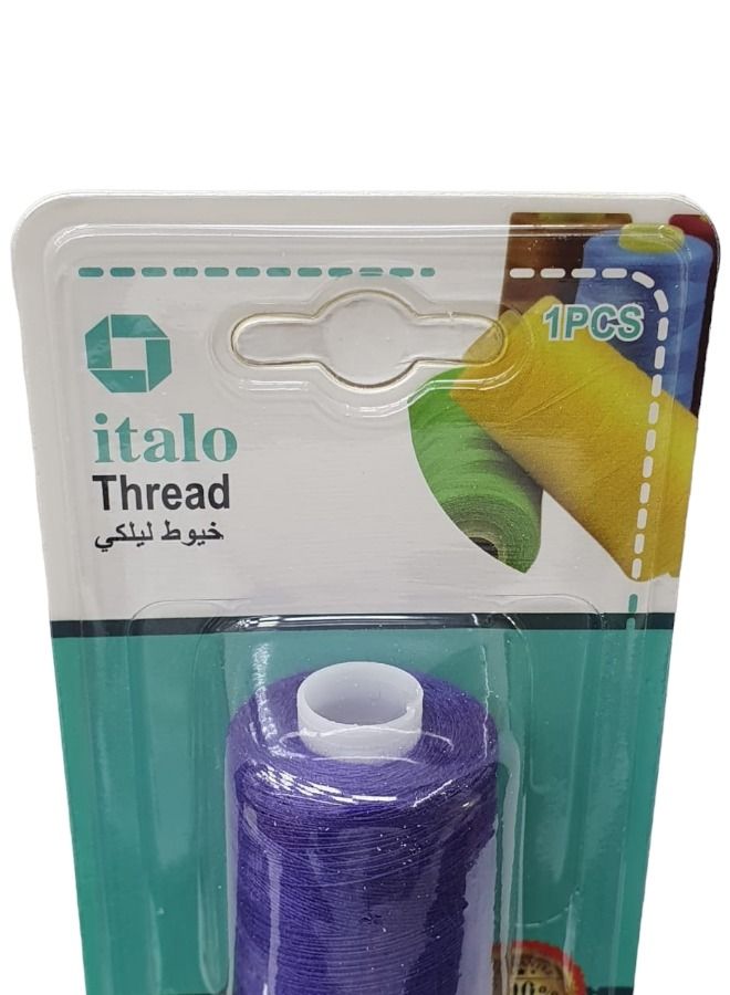 ITALO 500-Meter Spun Polyester Sewing Thread For General Sewing And Repair General Purpose Purple Colour - Image 3