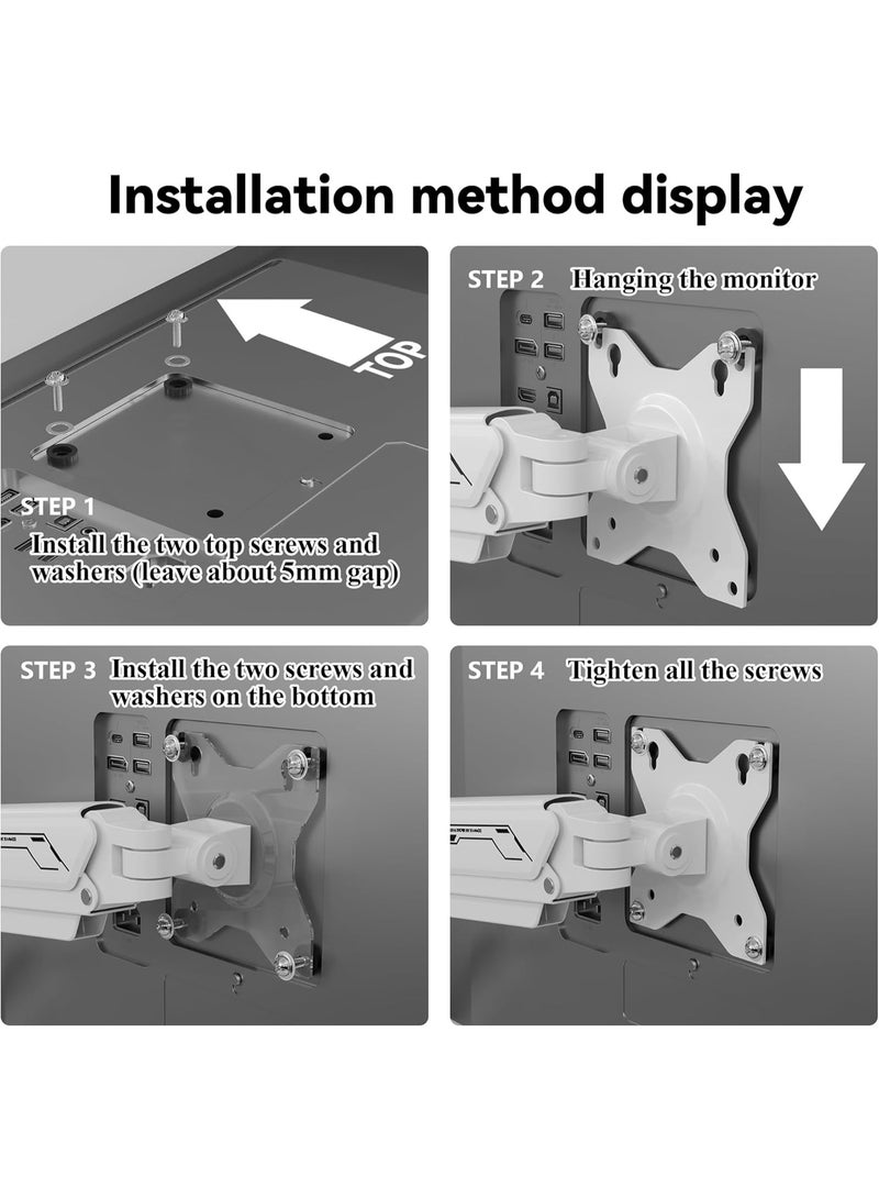 ETHU Monitor Arm, Heavy Duty Monitor Desk Mount with Gas Spring for 17-38 Inch Screens, Hold 2-12KG, Full Motion VESA Monitor Stand with Dual Installation for Office & Home - Image 2