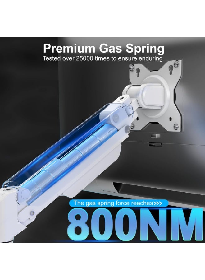 ETHU Monitor Arm, Heavy Duty Monitor Desk Mount with Gas Spring for 17-38 Inch Screens, Hold 2-12KG, Full Motion VESA Monitor Stand with Dual Installation for Office & Home - Image 3