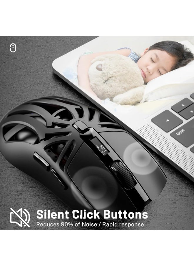 RS8 Gaming Mouse Wireless Bluetooth Wired Tri-Mode  Connection Lightweight Macro Notebook Computer Hollow Mouse