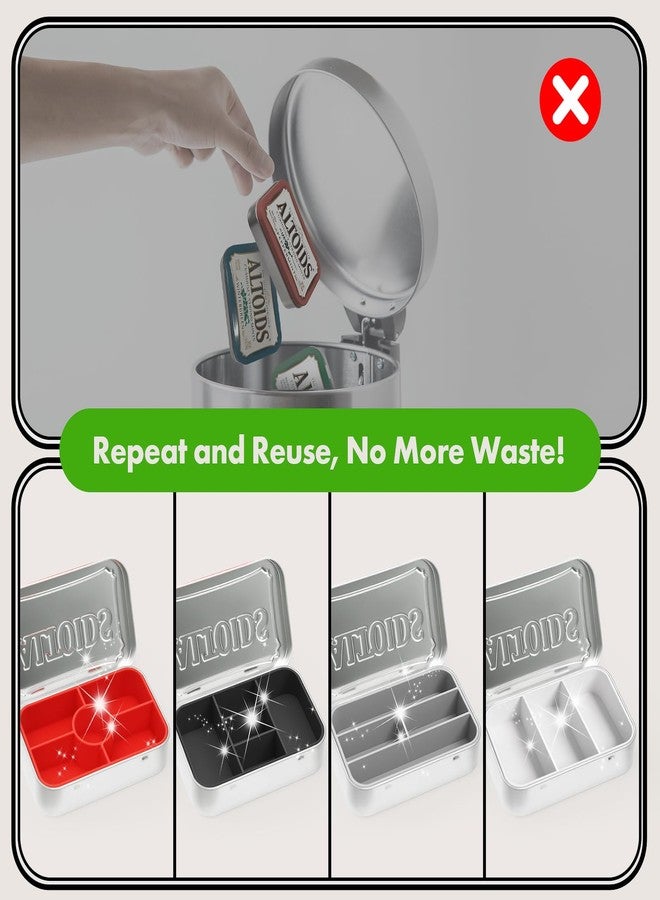 Wzporzst 4-Pack Tin Organizer Inserts Compatible with Altoids 1.76oz Mint Tins - Ideal Dividers for Personal Essentials, Travel Storage of Pills, Jewelry, Art Supplies, or Fishing Gear (Assorted Colors) - Image 4