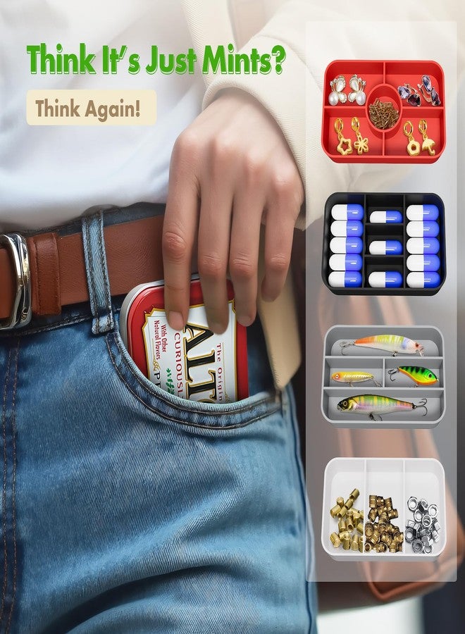Wzporzst 4-Pack Tin Organizer Inserts Compatible with Altoids 1.76oz Mint Tins - Ideal Dividers for Personal Essentials, Travel Storage of Pills, Jewelry, Art Supplies, or Fishing Gear (Assorted Colors) - Image 5