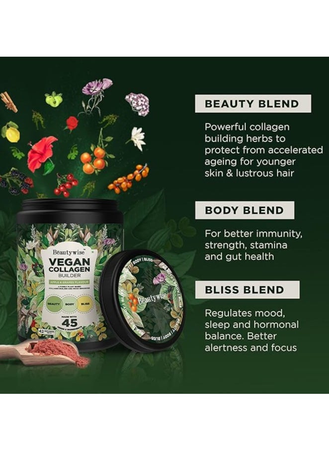 Beauty Wise - Vegan Plant Based Collagen builder With 45 Active Ingredients For Skin Repair - 250G - Image 1