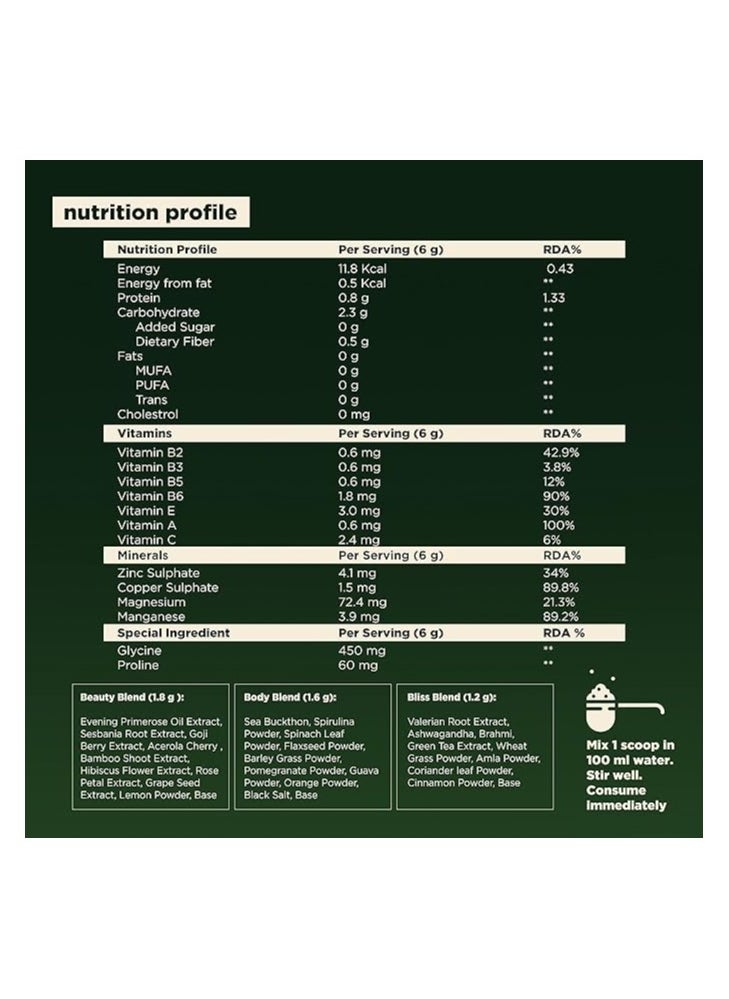 Beauty Wise - Vegan Plant Based Collagen builder With 45 Active Ingredients For Skin Repair - 250G - Image 1
