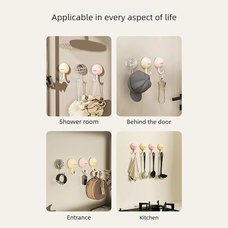 Clear Spherical Suction Cup Hook Strong Vacuum Adsorption No Drill Bathroom Kitchen - Image 3