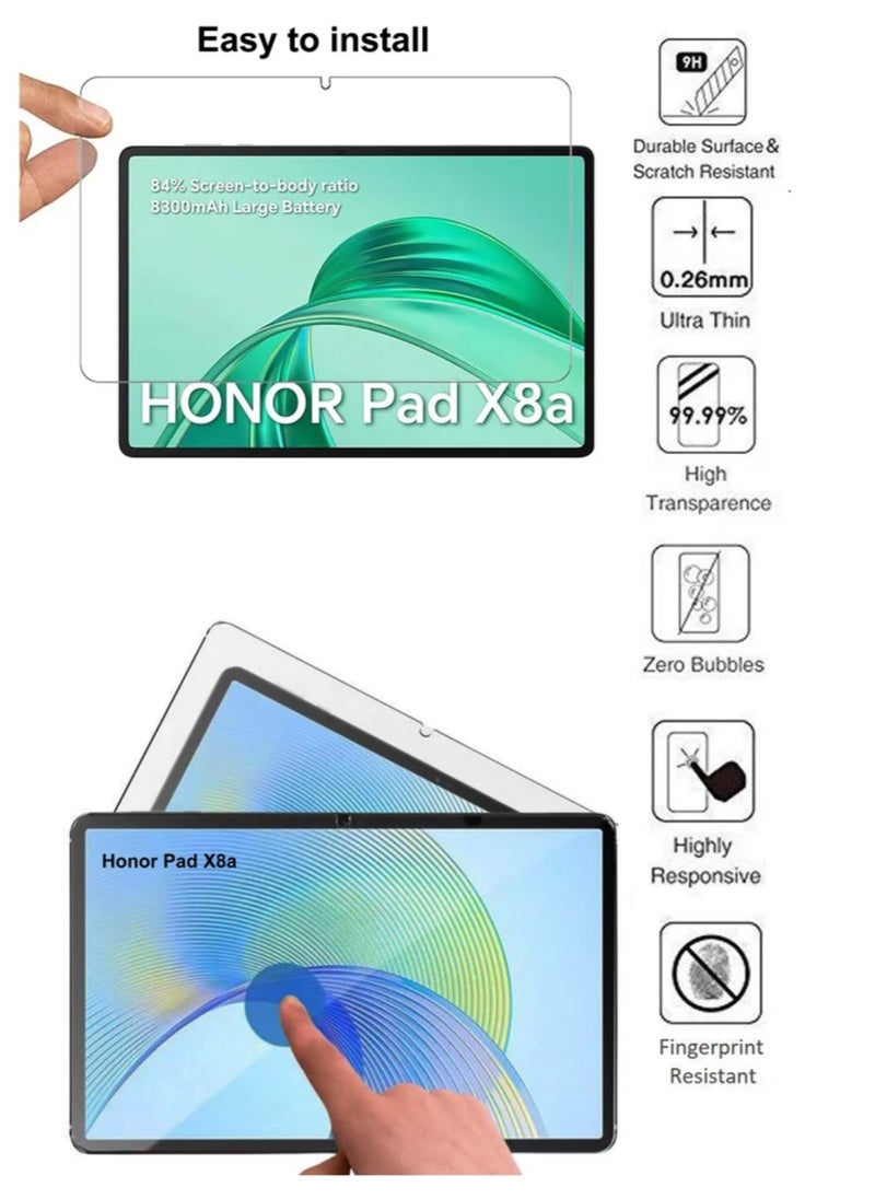 Generic - Honor Pad X8a - Tempered Glass Screen Protector - Delicate Touch , Higher Transparency , Easy to Install ,Anti-scratch and Bubble-free Screen Protector - Clear - Image 1