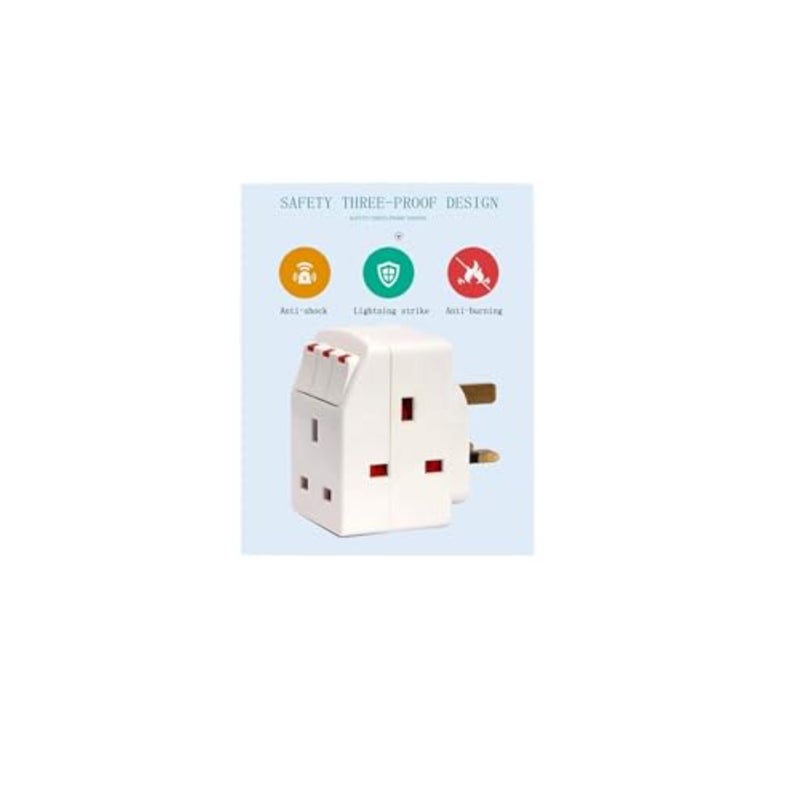 Terminator- Esma Approved 3Way British Plug Multi Adapter With Individual Switches, Bs1362 Fused Uk Plug Adaptor - Image 4