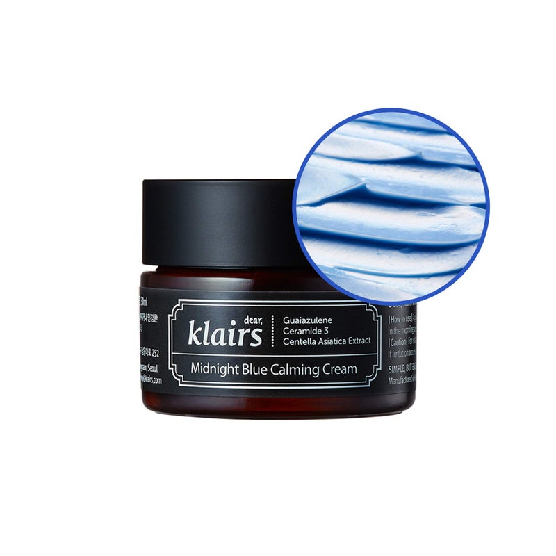 DearKlairs Midnight Blue Calming Cream â€“ Soothing Face Moisturizer for Oily & Sensitive Skin, Redness Relief & Hydrating, Lightweight Texture, 1.05 Fl Oz - Image 1