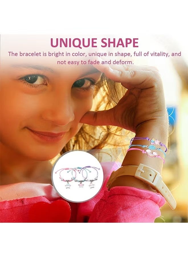 مجموعة أساور متطابقة، هدايا مميزة للصديقات والأخوات، تصميم نجمة خماسية، أساور بوهيمية مصنوعة يدويًا، قابلة للتعديل برباط، هدية صداقة مميزة للنساء. - Image 3