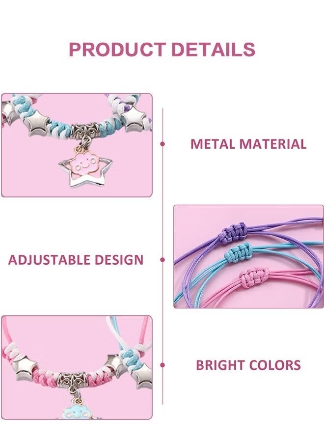 مجموعة أساور متطابقة، هدايا مميزة للصديقات والأخوات، تصميم نجمة خماسية، أساور بوهيمية مصنوعة يدويًا، قابلة للتعديل برباط، هدية صداقة مميزة للنساء. - Image 2