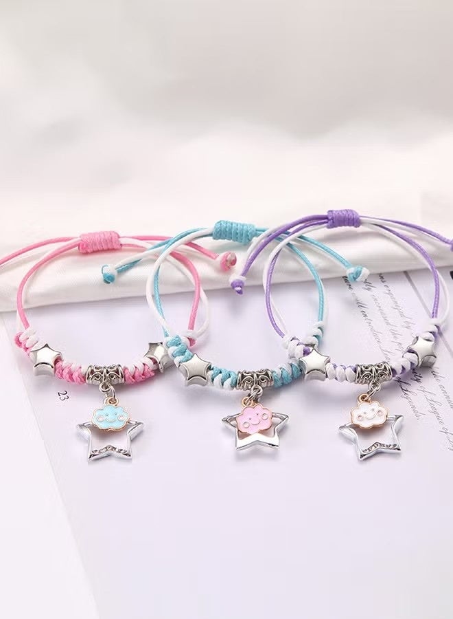 مجموعة أساور متطابقة، هدايا مميزة للصديقات والأخوات، تصميم نجمة خماسية، أساور بوهيمية مصنوعة يدويًا، قابلة للتعديل برباط، هدية صداقة مميزة للنساء. - Image 4