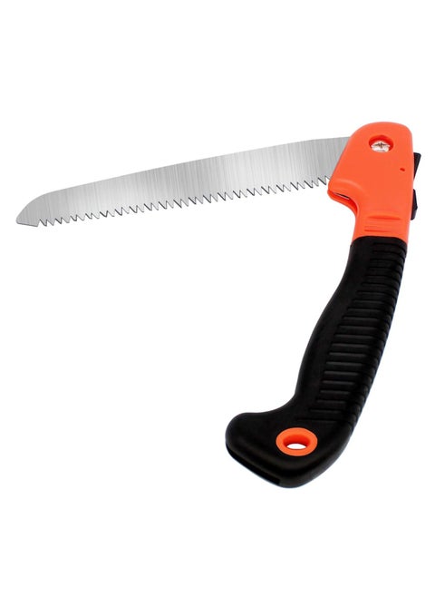 Folding Pruning Saw, Premium Folding Hand Saw with Secure Lock Comfort Soft Grip for Garden or Tree Pruning, Camping, Wood Working