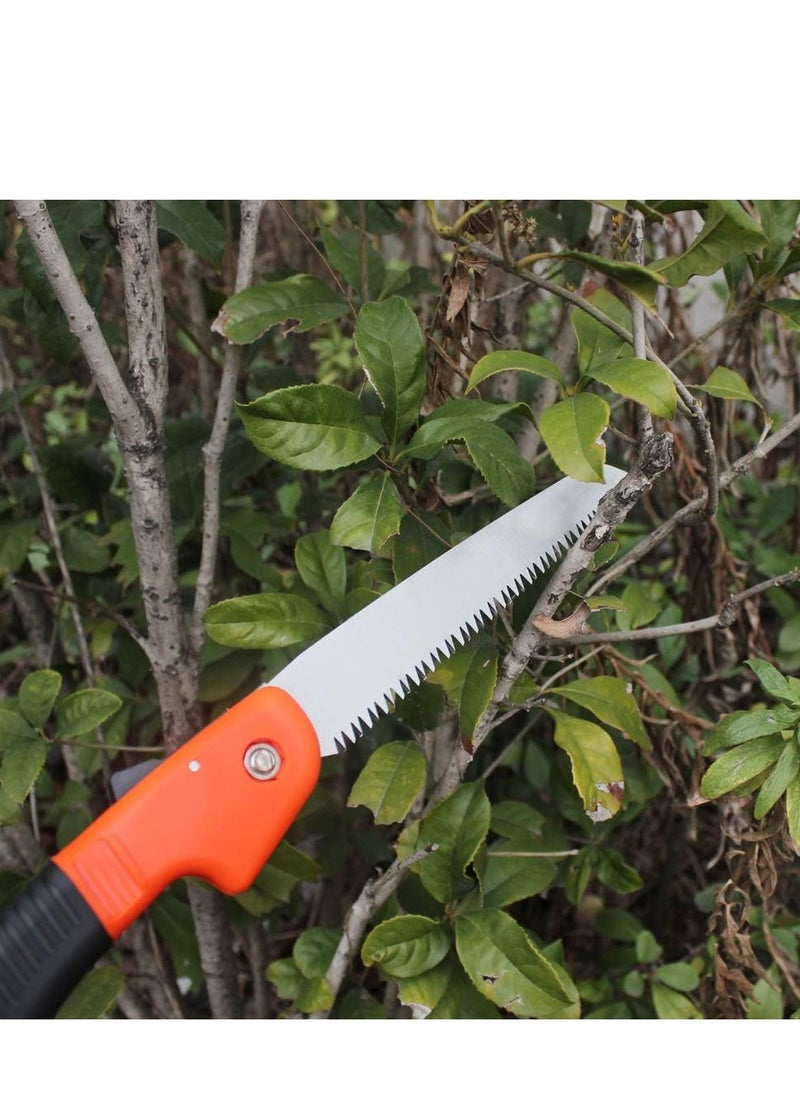 Folding Pruning Saw, Premium Folding Hand Saw with Secure Lock Comfort Soft Grip for Garden or Tree Pruning, Camping, Wood Working
