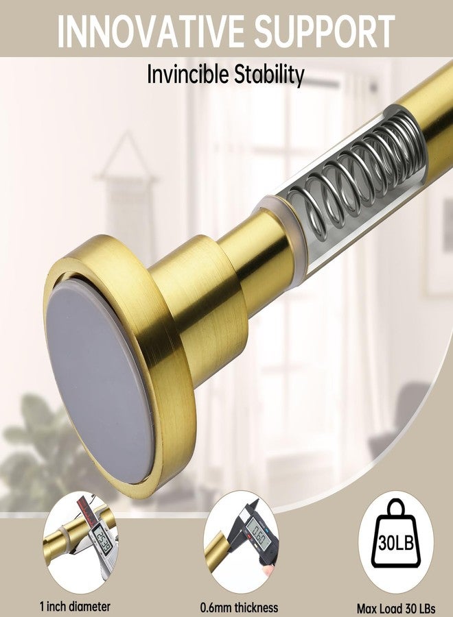 BRIOFOX Shower Curtain Rod Adjustable 18-64 Inch, Spring Tension Shower Rod No Drilling Non Slip, Brushed Gold - Image 4