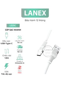 Lanex Ls25l Lightning 5.0a Silicon Plastic Fast Charging Cable 1.0m Long  Color: Black - pzsku/Z73393F72ED9CAE70AFA9Z/45/_/1739200566/40715aaa-cc58-4de7-a0d2-0145e25c51e9