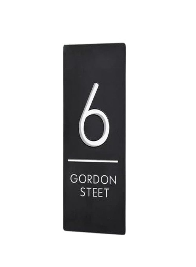 THE HOUSE TAG Name Plates for Home Entrance Outdoor | Water Weather Proof Matt Black Acrylic 30x15 cm 3D Letters- White Letters, Ideal for Home, Office and Outdoor Entrances 30x15 cms Black and White vertical - Image 1