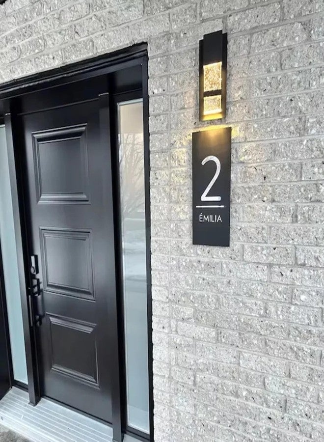 THE HOUSE TAG Name Plates for Home Entrance Outdoor | Water Weather Proof Matt Black Acrylic 30x15 cm 3D Letters- White Letters, Ideal for Home, Office and Outdoor Entrances 30x15 cms Black and White vertical - Image 3