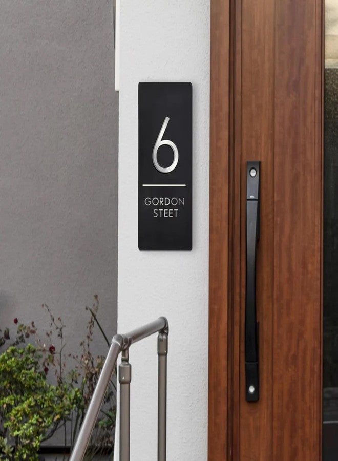 THE HOUSE TAG Name Plates for Home Entrance Outdoor | Water Weather Proof Matt Black Acrylic 30x15 cm 3D Letters- White Letters, Ideal for Home, Office and Outdoor Entrances 30x15 cms Black and White vertical - Image 2
