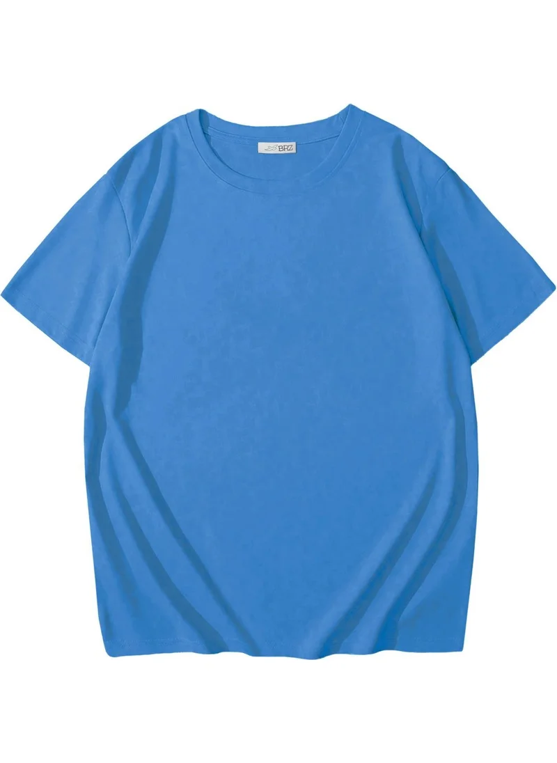 BRZ Collection Unisex Kids Basic T-Shirt Blue