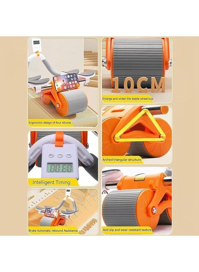 هابي هوم عجلة تمرين البطن الأوتوماتيكية ذات الارتداد البطيء، مع دعم الكوع ومؤقت، معدات تمرين عضلات البطن، للرجال والنساء - Image 5