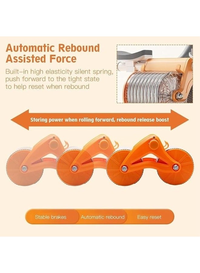 هابي هوم عجلة تمرين البطن الأوتوماتيكية ذات الارتداد البطيء، مع دعم الكوع ومؤقت، معدات تمرين عضلات البطن، للرجال والنساء - Image 4