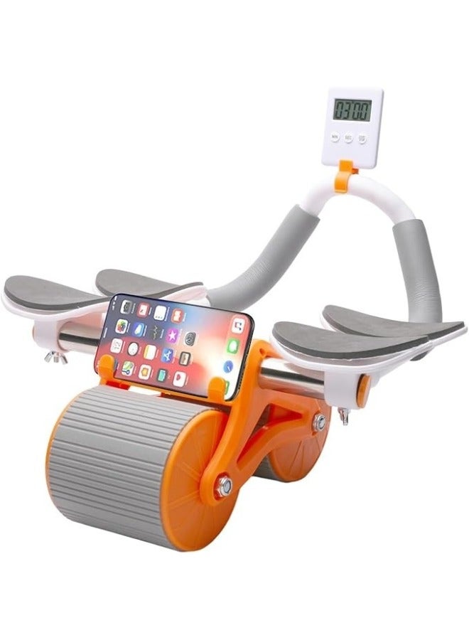 هابي هوم عجلة تمرين البطن الأوتوماتيكية ذات الارتداد البطيء، مع دعم الكوع ومؤقت، معدات تمرين عضلات البطن، للرجال والنساء - Image 1