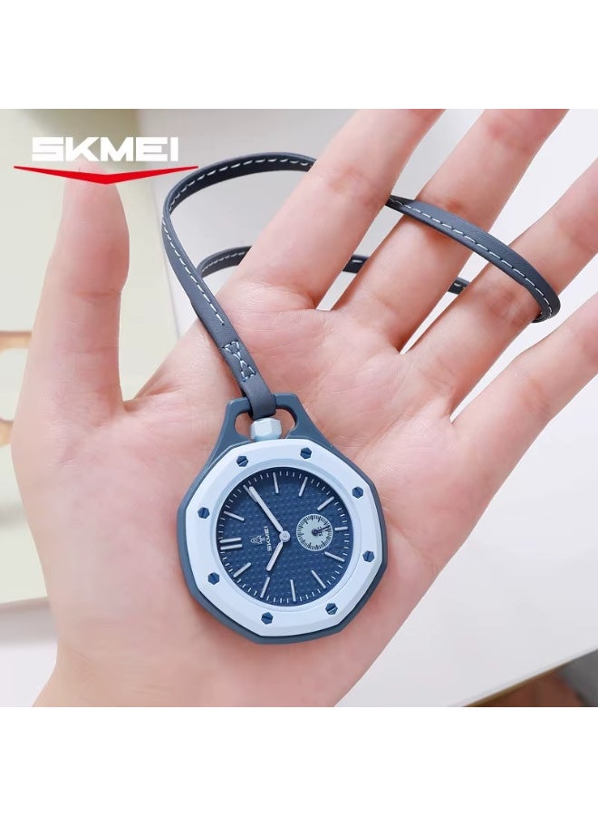 سكمي ساعة جيب SKMEI 2867 للرجال والنساء | ساعة جيب تعليقية تناظرية تعمل بحركة الكوارتز | هيكل بقطر 44 مم من مادة ABS | حزام من البولي يوريثان (PU) | مقاومة للماء حتى عمق 10 أمتار - Image 3