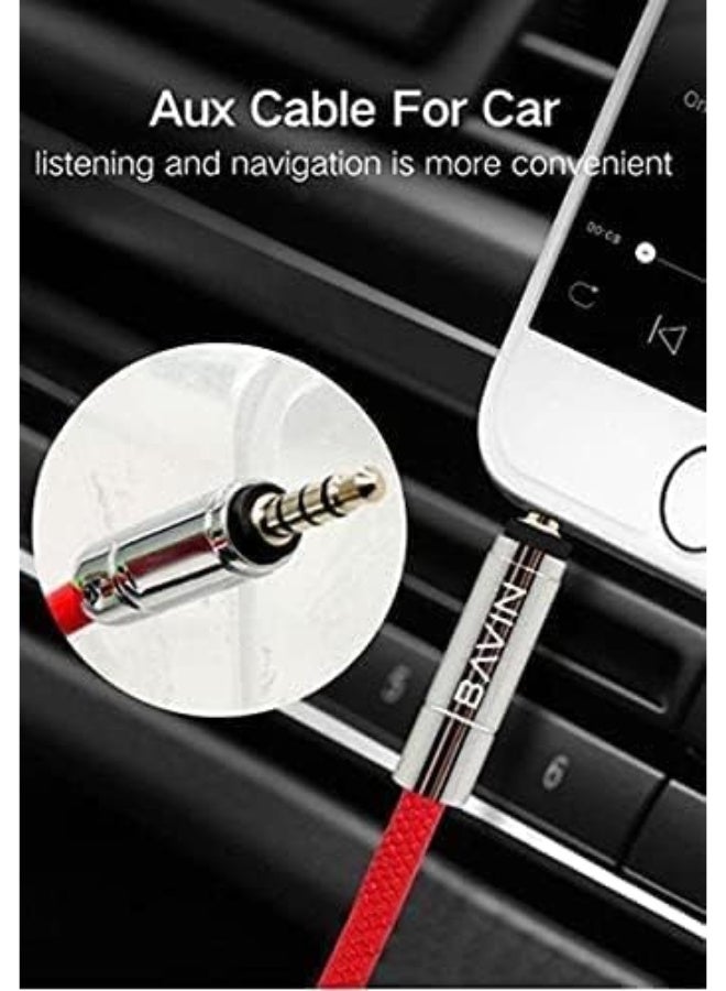 BAVIN Double-headed Aux Mode Audio Cable 3.5mm - Red - Image 3